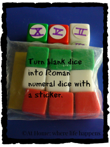 Roman numeral dice